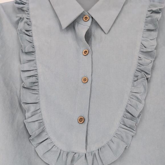 Anthropologie SAMPLE PIECE Eva Franco Pale Blue Women's Blouse Top - Size 6 NWOT - Picture 5 of 13